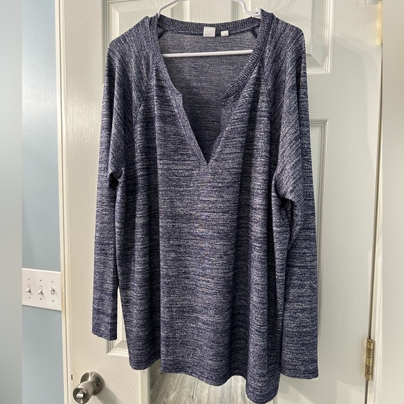 Gap Relaxed Fit Splitneck Tunic in Navy Marl - Picture 2 of 6